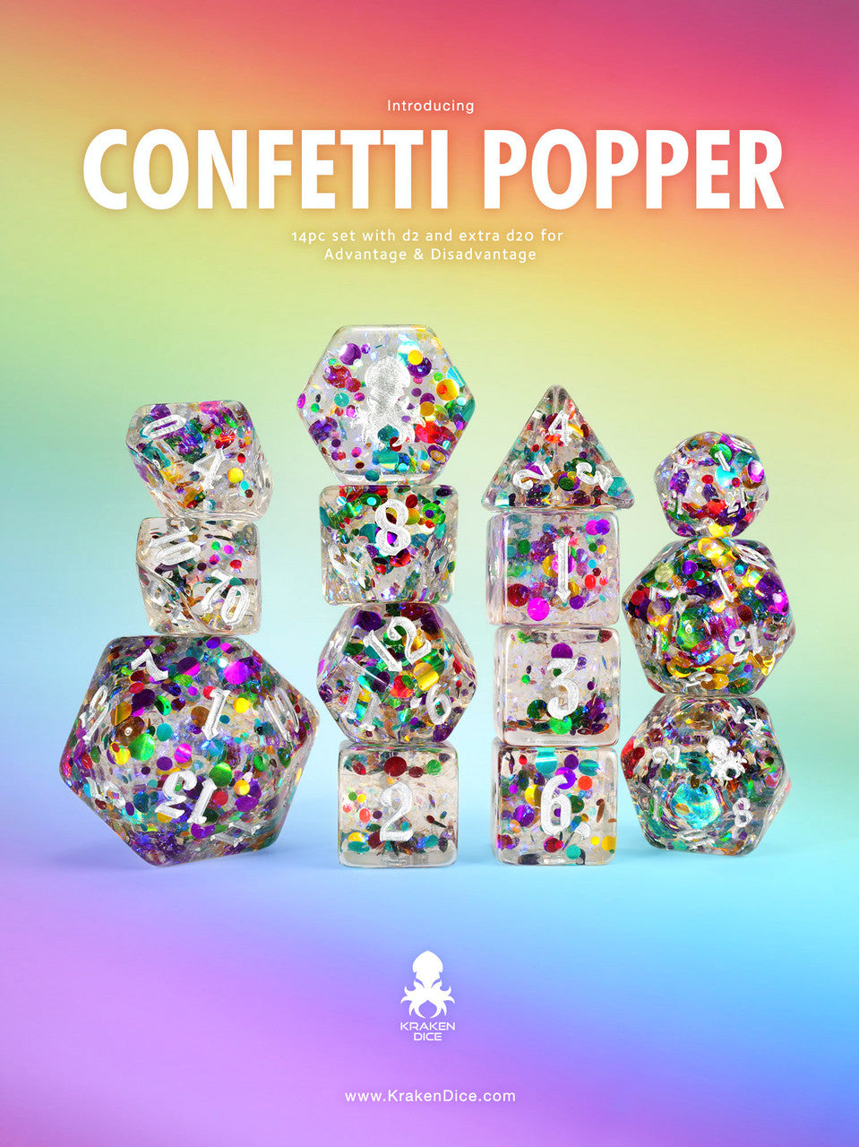 Confetti Popper 14pc TTRPG Dice Set